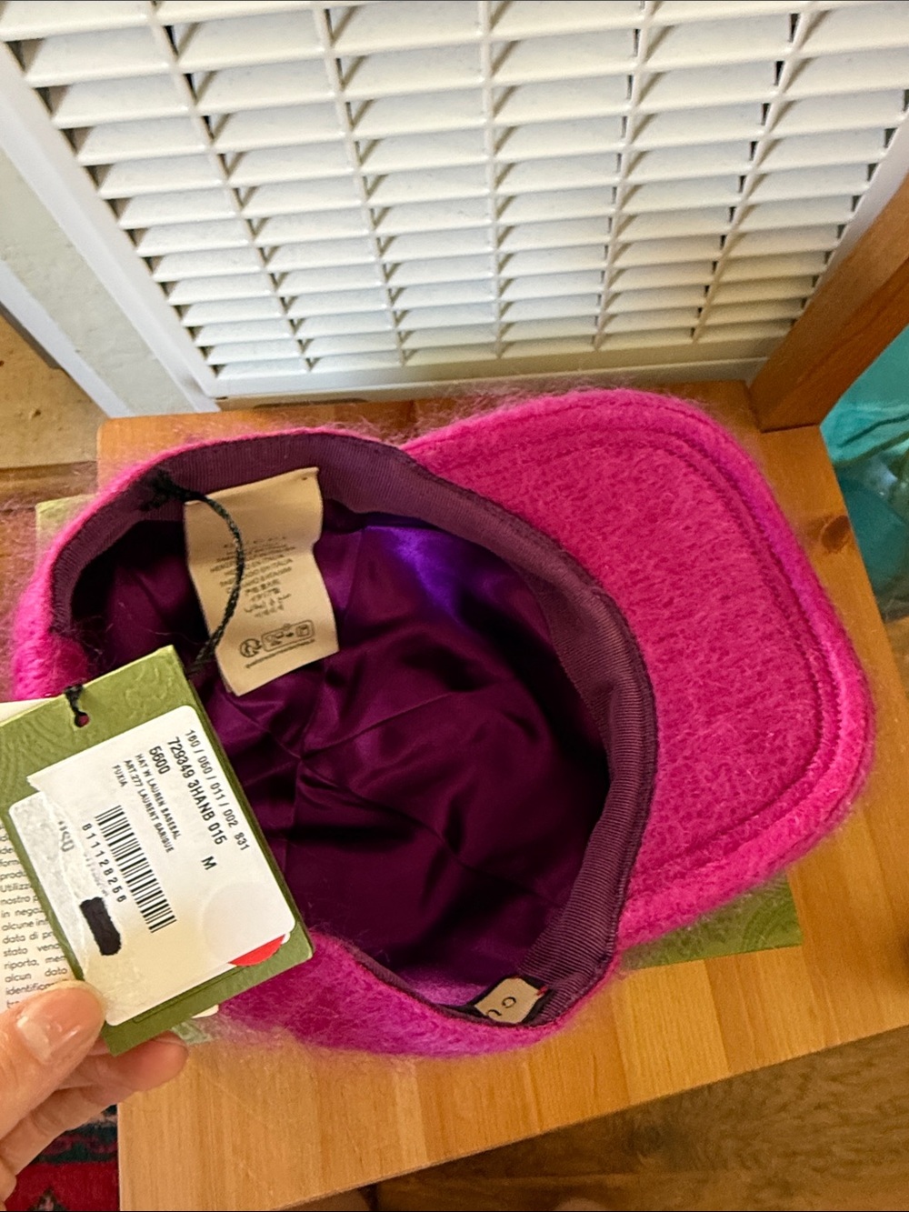NEW Gucci fuchsia mohair Lauren baseball hat - Picture 8 of 12